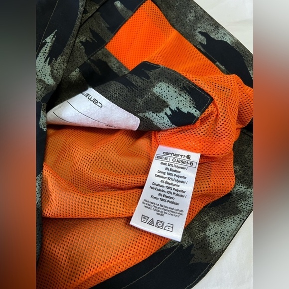 Carhartt | Youth 7-8 (Small) | Rain Wind Breaker Camo Orange Mesh Liner Ripstop - Picture 5 of 9